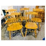 set of 5 wood chairs