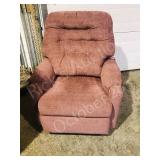 modern burgandy fabric recliner