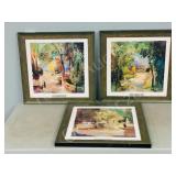 set- 3 framed prints by M. Dulon  193/4 x  193/4"