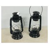 pair of black lanterns - 16" tall