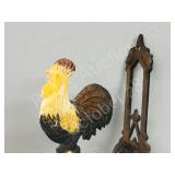 cast iron rooster theme bell - 15" bracket