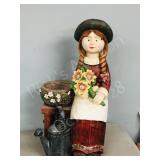 wooden figure, planter  28" tall