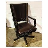 modern leather & wood executive office chair