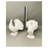 pair of ceramic doves - 7" long