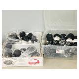 black & silver Xmas tree balls- 2 containers