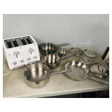 used, Logostina cookware & bagel toaster