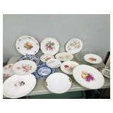 assorted china & glass plates, various sizes