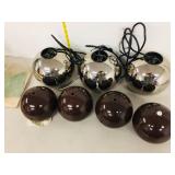 set of 3 chrome pendant lights