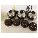 set of 3 chrome pendant lights