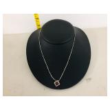 sterling silver necklace with garnet