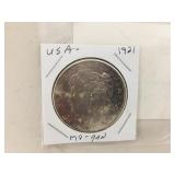 USA  1921  Morgan silver dollar