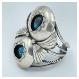 HEAVY OLD PAWN STERLING CUFF BRACELET