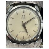 LES BAKER STERLING CUFF W/ OMEGA WATCH