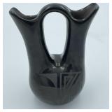 SIGNED SANTA CLARA PUEBLO WEDDING VESSEL 8.5"