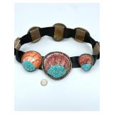 LARGE LAWRENCE BACA SPINY OYSTER CONCHO BELT