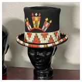 NATIVE AMERICAN HEAVILY BEADED TOP HAT
