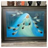 JIM HUDELL NATIVE AMERICAN PAINTING - 58"x44"