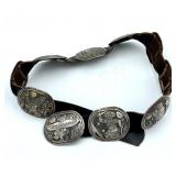 FLOYD & LLOYD BECENTI STERLING SILVER CONCHO BELT