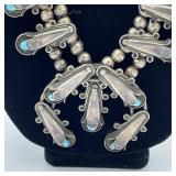 STERLING SILVER TURQUOISE SQUASH BLOSSOM