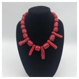 DEEP WATER DARK RED CORAL NECKLACE