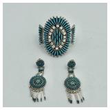 PITI POINT CUFF & EARRING SET LH MAKERS MARK