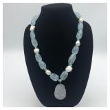 BROUILETTE AQUAMARINE NATURAL PEARL & JADE