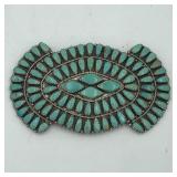 LARRY MOSES BEGAY STERLING & TURQUOISE BROOCH