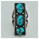 STERLING &  TURQUOISE RING