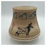 HAND PAINTED NATIVE AMERICAN VASE