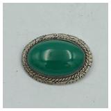 STERLING SILVER TURQUOISE BROOCH