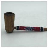 NATIVE AMERICAN BEADED TOBACCO PIPE