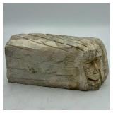 R. SILVER CARVED STONE 12"