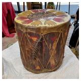 HAND PAINTED NATIVE AMERICAN DECORATED DRUM