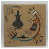 NATIVE AMERICAN SANDPAINTING 12"x12"