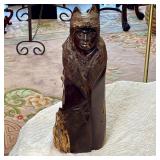 WOOD CARVING WOLF HEAD DRESS