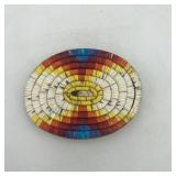 BEADED BELT BUCKLE 2.75"x3.75"