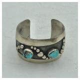 STERLING SILVER TURQUOISE CUFF BRACELET