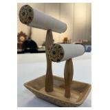 10ï¿½ Hand Carved Wooden Jewelry Display