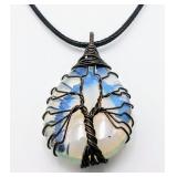 Clear White & Blue Fashion Necklace
