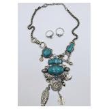 Fashion Imitation Turquoise Necklace & Rings