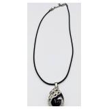 Amethyst & Silver Peacock Necklace