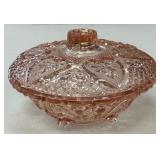 7ï¿½ Vintage Pink Depression Glass Candy Dish