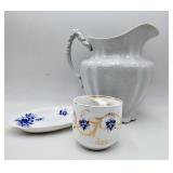 Antique Ironstone Pitcher, Royal Albert, Etc.