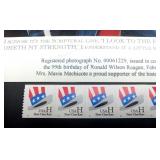 Ronald Reagan Photo. Letter & USA Stamps