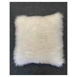Fluffy White Throw Pillow
