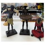 3 African Tribal Children Sculptures