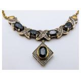 Beautiful Diamond, Sapphire & Gold Necklace
