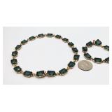 Pretty Teal & Gold Tone Fashion Jewelry Set