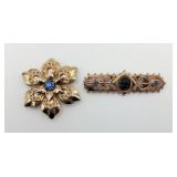 Gold Tone Coro Vintage Pin & Flower Brooch