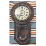 24ï¿½ Antique Regulator Wall Clock W/ Pendulum